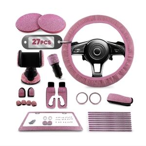 Pink Car Accessories Set